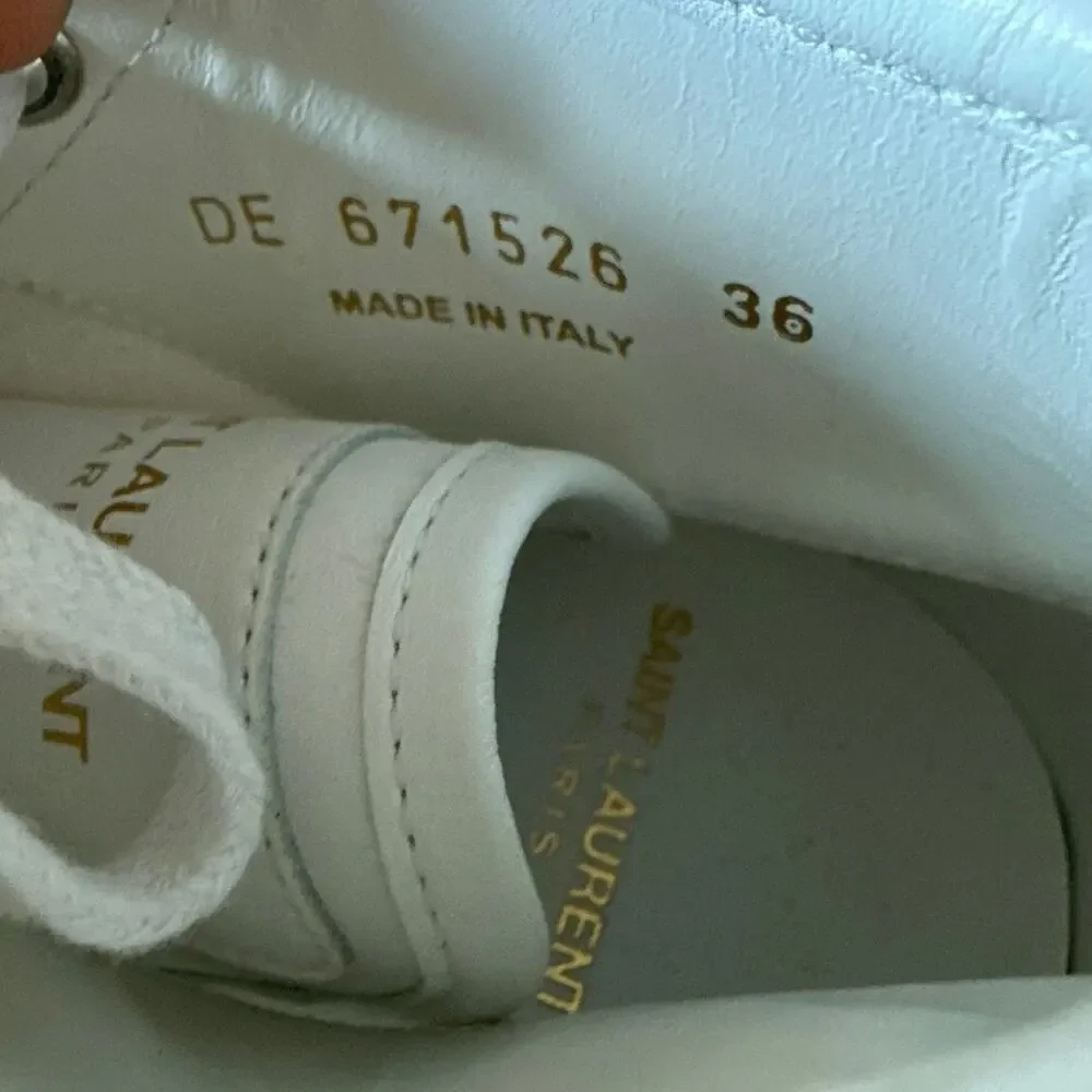 Saint Laurent White SL/39 Mid-Top Canvas Fashion Sneakers Size EU 36 US 6 - Picture 10 of 10